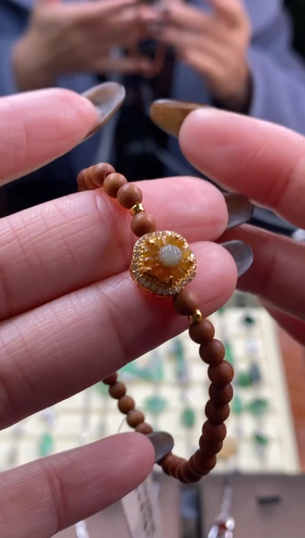 颈饰银S925镶嵌翡翠净货19407