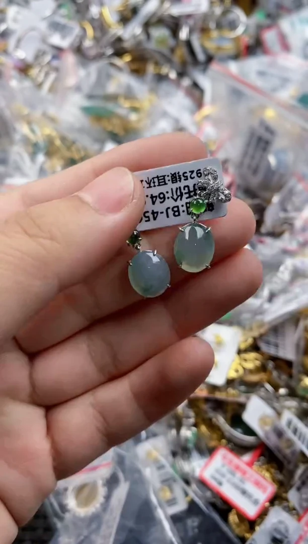 银S925镶嵌戒指翡翠444   5