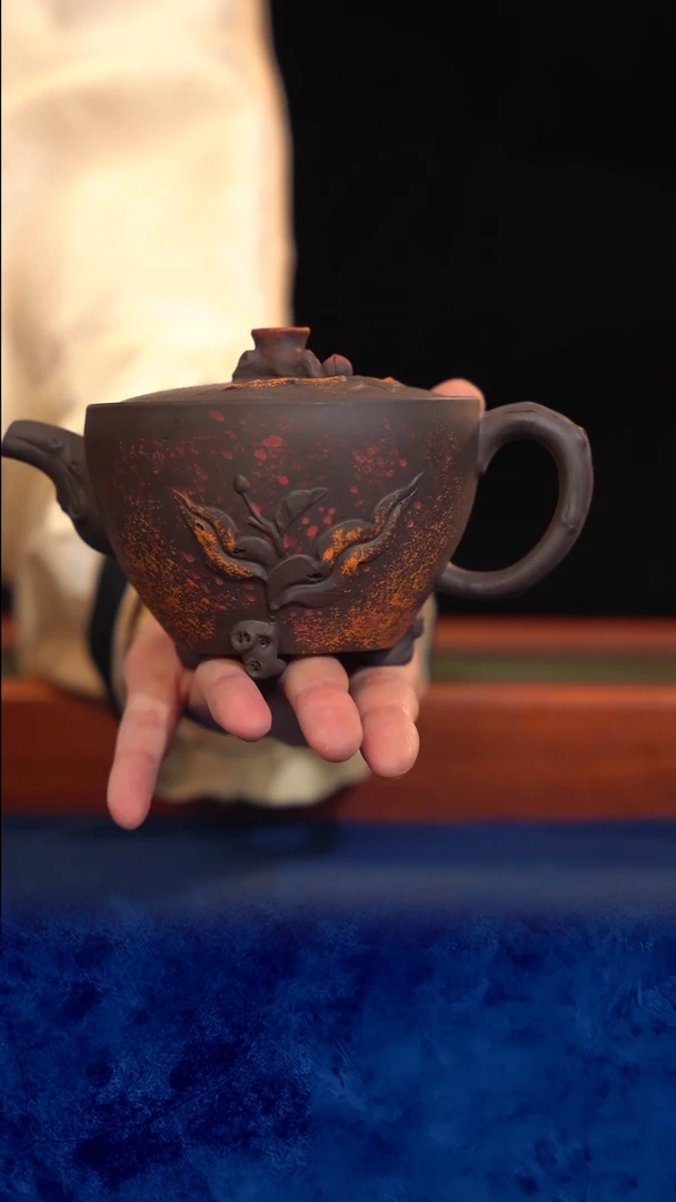 紫砂 宜兴紫砂 FY 负氧 桃三足