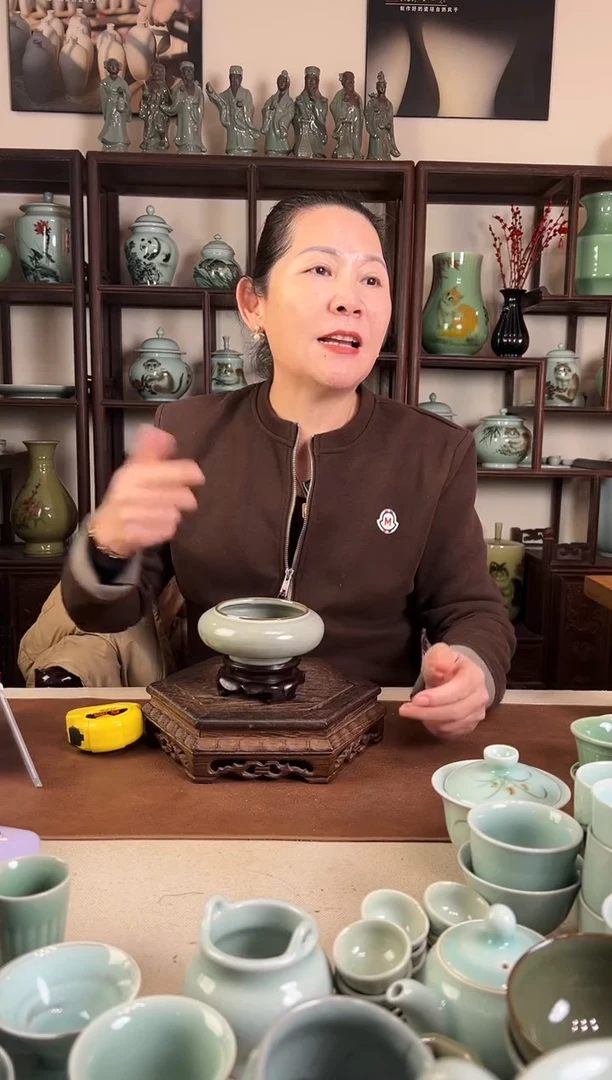 纯手工 月白釉 小水洗