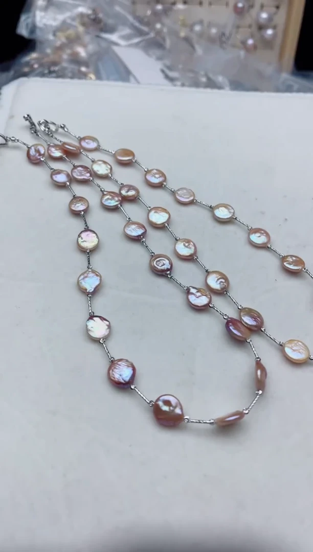 项链未镶嵌淡水珍珠多样性发其一，非无暇