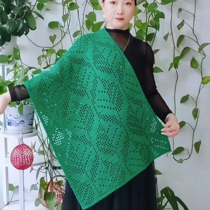 树叶花样披肩桌布教程