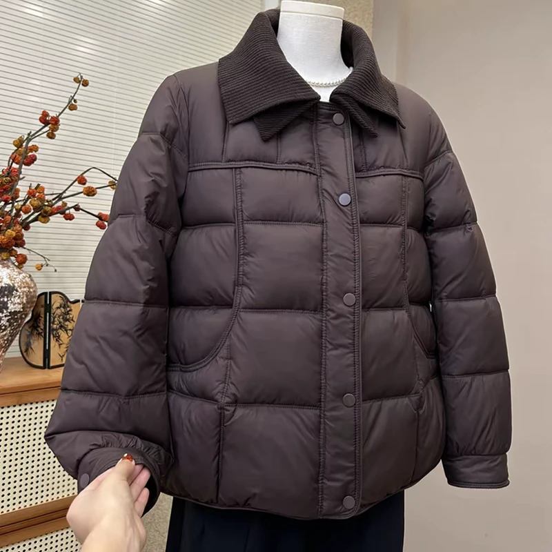 时尚妈妈装轻薄保暖棉服外套冬季新款洋气宽松加厚棉衣中老年棉袄