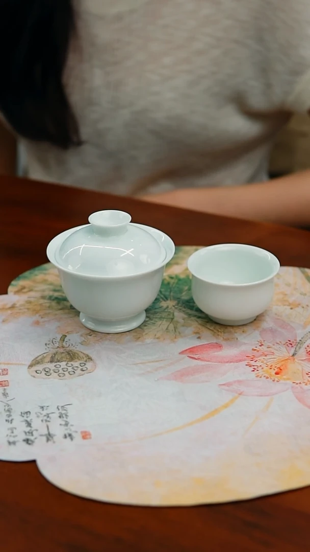 高足盖碗120加白瓷炉式杯