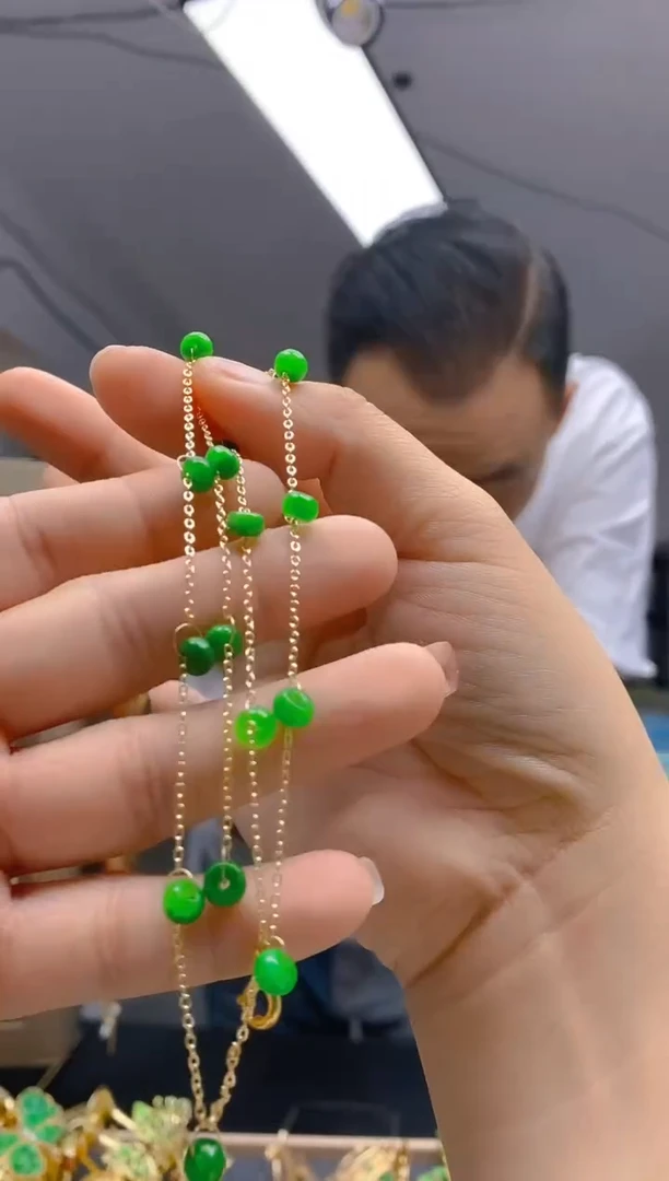 【闪购商品】翡翠耳饰合金0271翡翠锁骨链