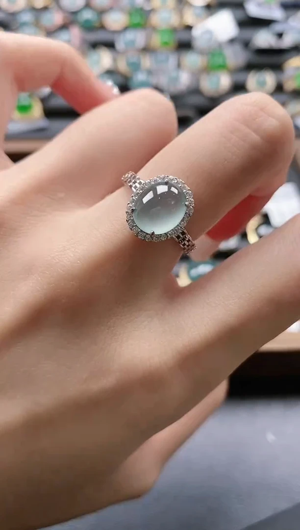 【闪购商品】翡翠戒指银S925镶嵌51511