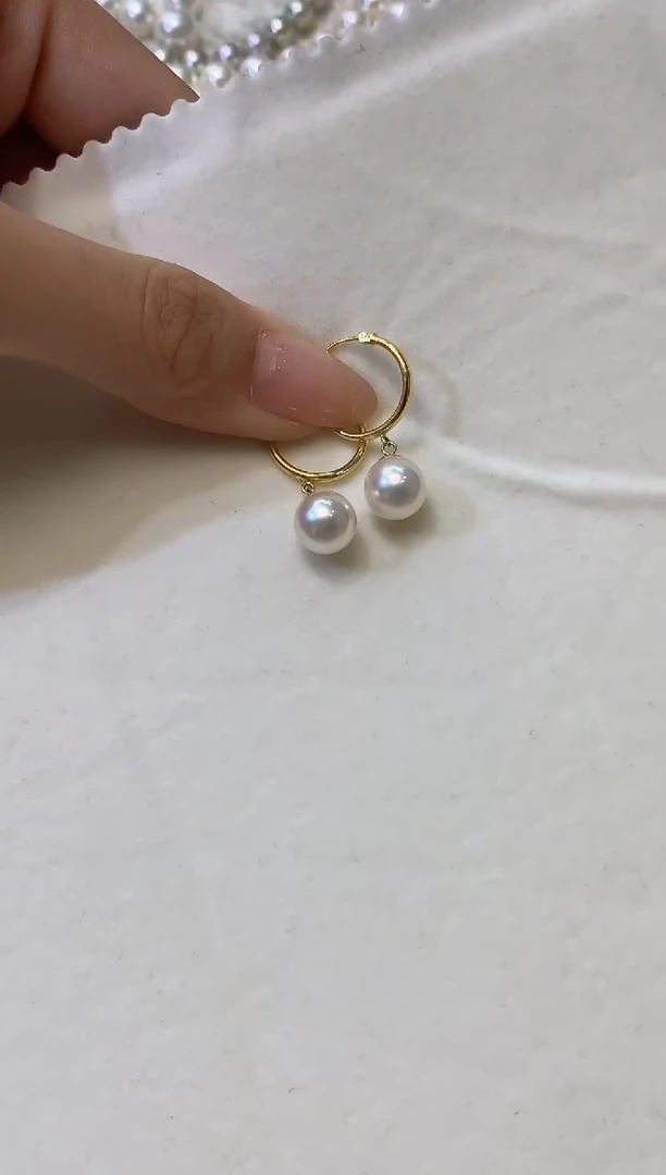 18K金镶嵌海水珍珠耳饰C4