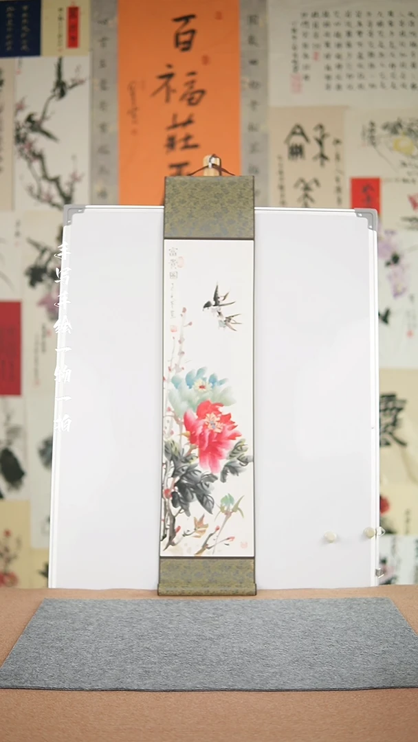 国画手绘-20*95卷轴花鸟