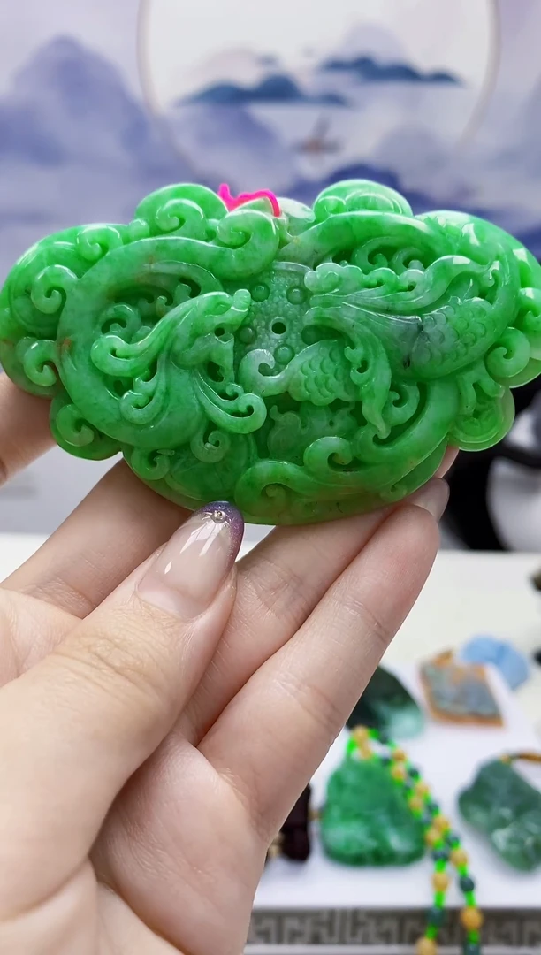 定制翡翠未镶嵌5060jw-毛货挂件121