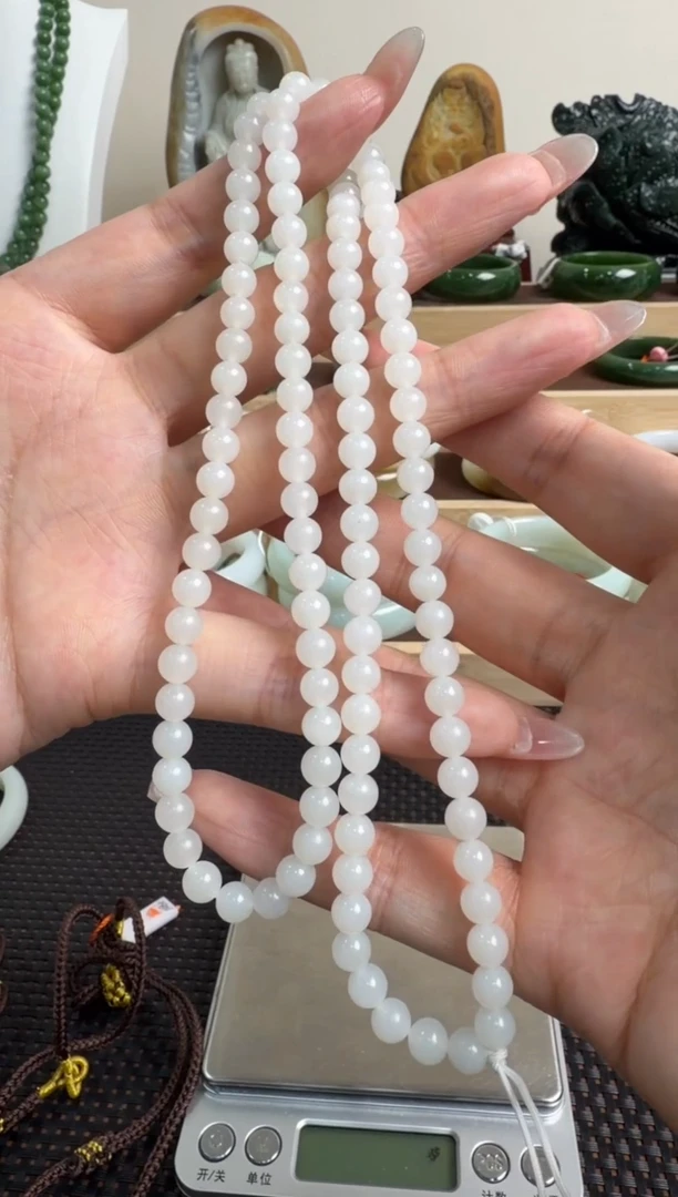 颈饰未镶嵌和田玉项链6mm