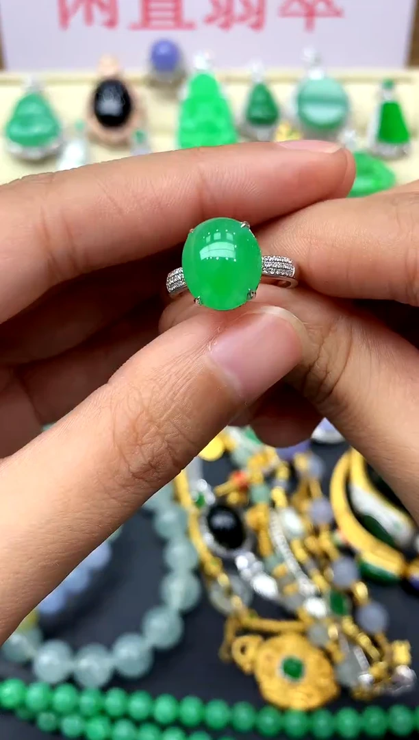 翡翠戒指18K金镶嵌429-中国好珍宝