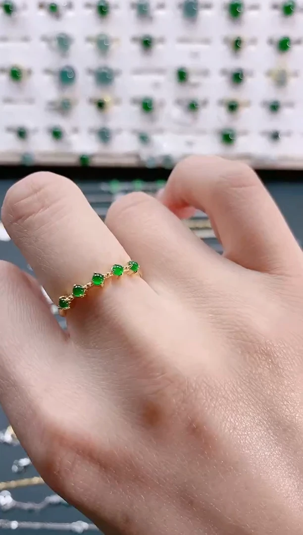 【闪购商品】翡翠戒指银S925镶嵌天然翡翠