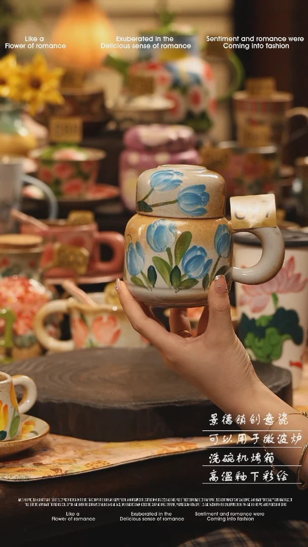 陶瓷697景德镇高温釉下彩绘设计师款式