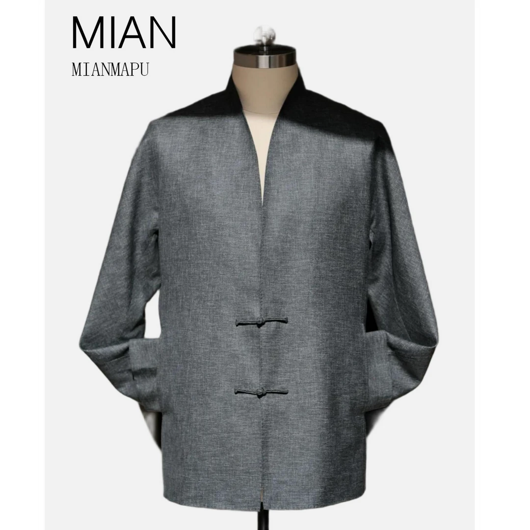 定制新中式汉朝男深衣襜褕接待贵客改良版男装商务复古深衣中国风