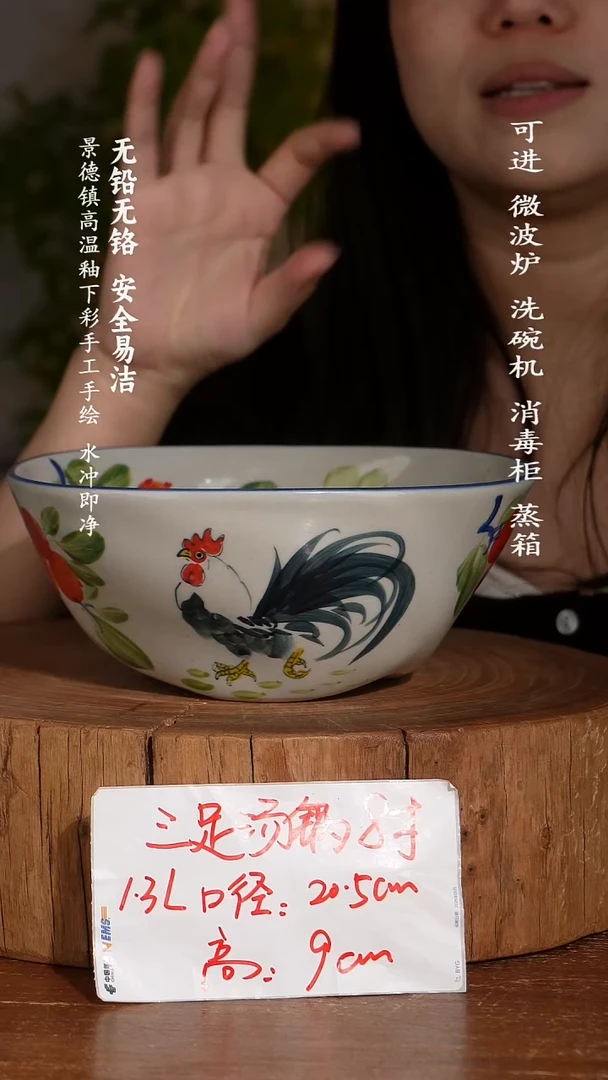 碗陶瓷景德镇高温瓷釉下彩手绘陶瓷