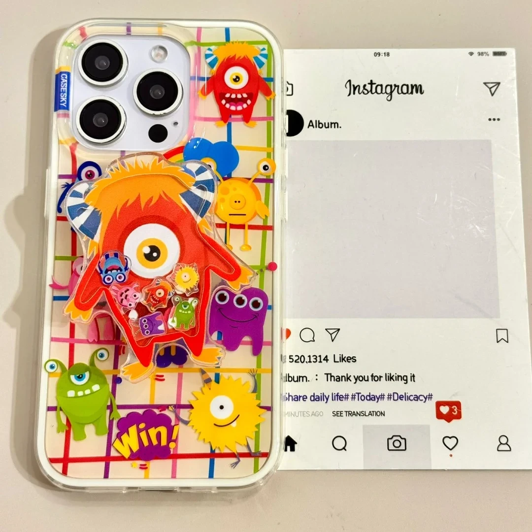 线条怪兽适用苹果华为vivo小米oppo女iphone15/16/14手机壳