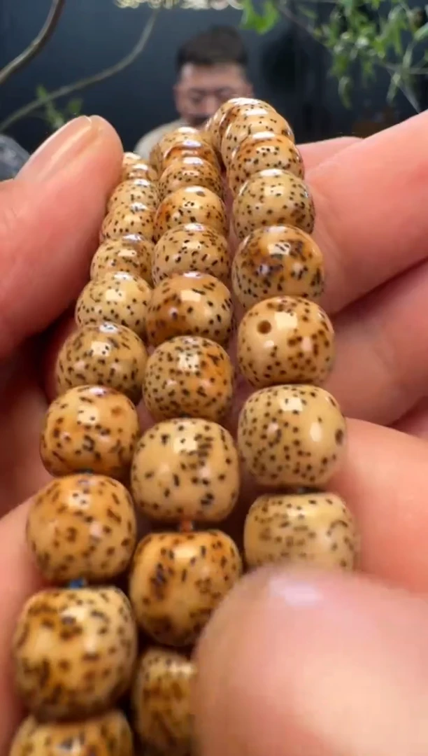 手串星月菩提20年黄金虎皮陈籽长串8*9