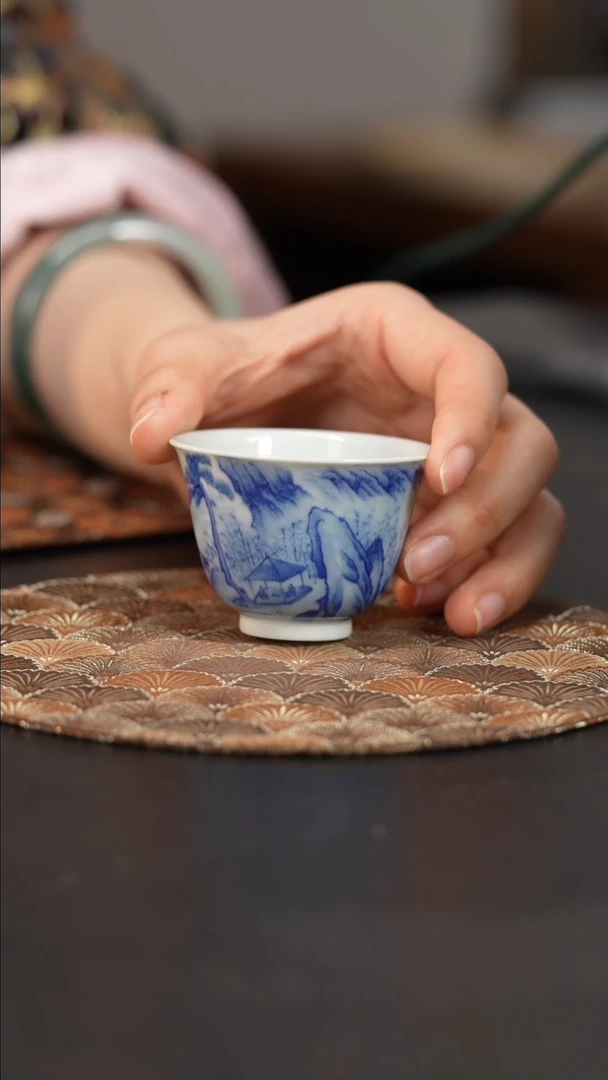 【闪购商品】瓷片看山柴窑青花山水