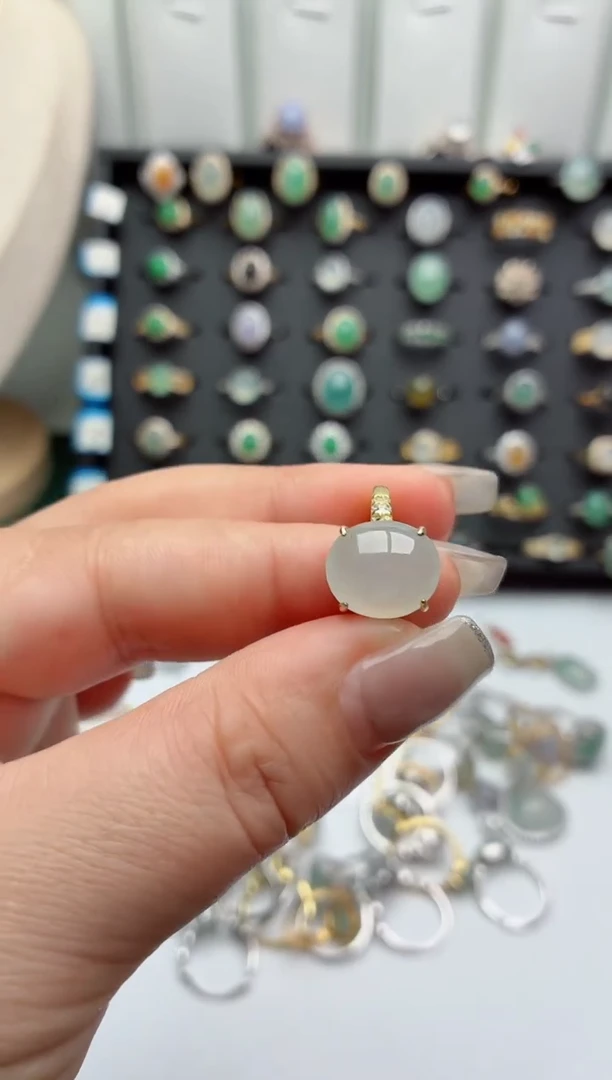 银S925镶嵌戒指翡翠.