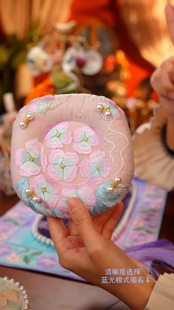 Miss甜甄选推荐-针织刺绣茶具垫粉色