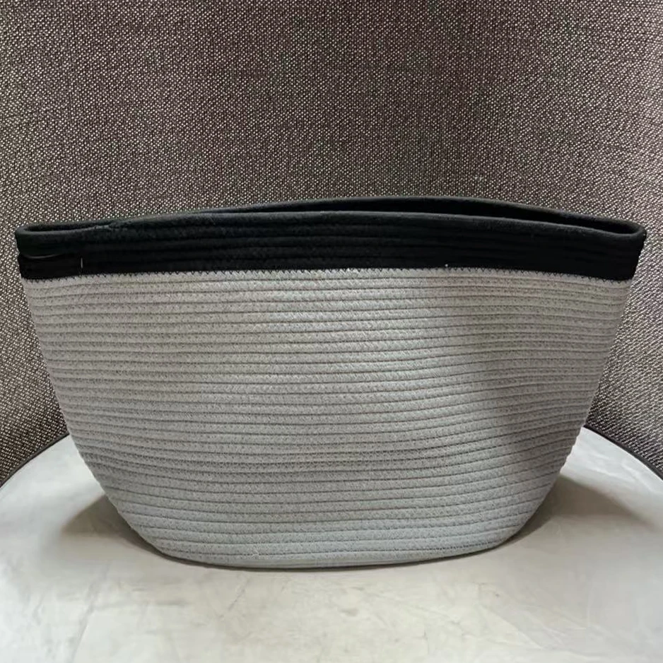 4222瑕疵款 长40宽29高34cm 家用棉线收纳筐简约北欧桌面储物篮子