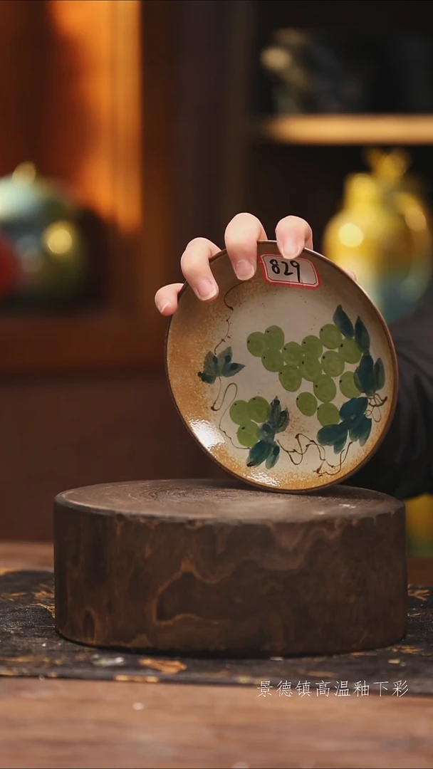 陶瓷景德镇高温釉下手绘陶瓷@L829@