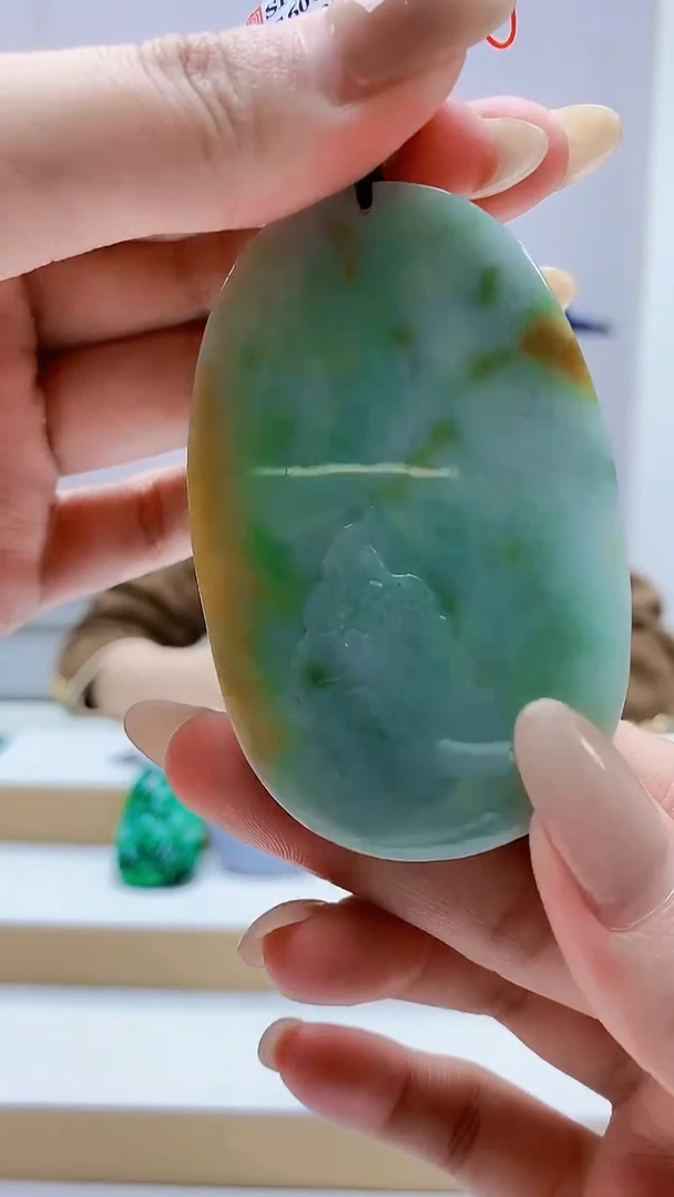 未镶嵌定制翡翠园*会4852MM-毛货挂件5