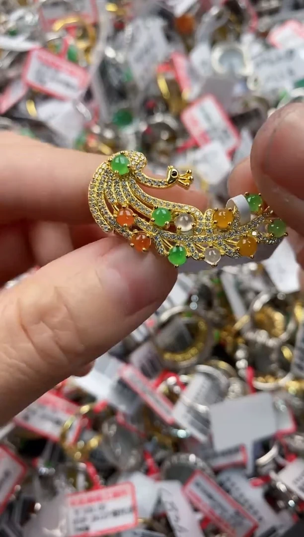 银S925镶嵌戒指翡翠3333----2