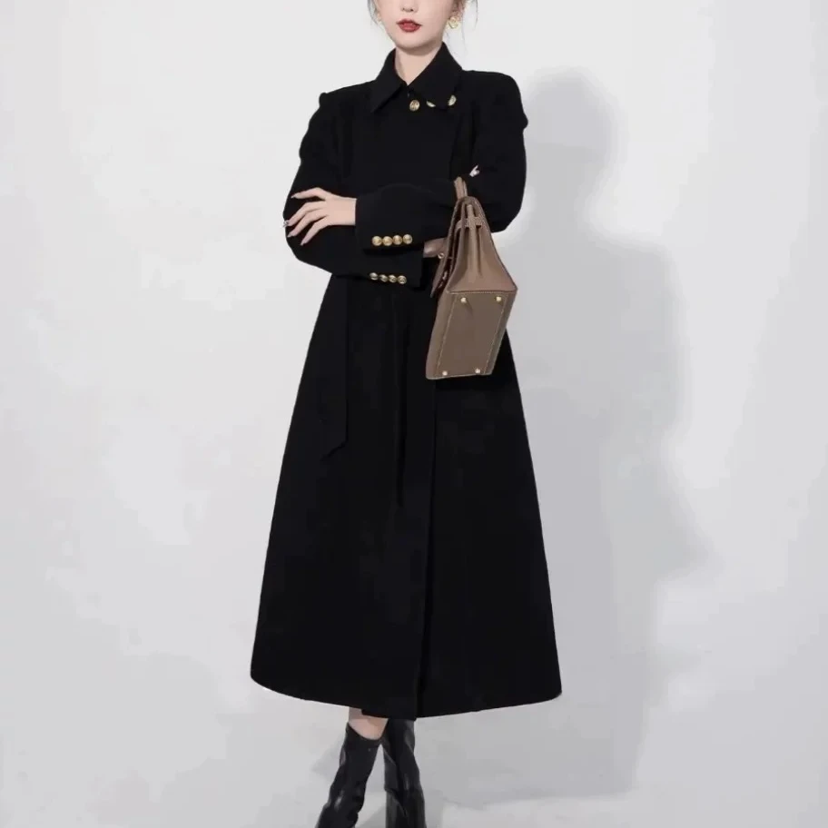 【张不晚专属】90白鸭绒风衣羽绒服加厚2024新款冬季长款气质外套女