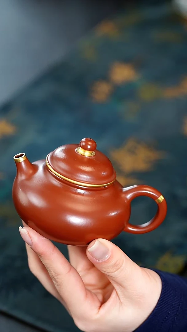 【闪购商品】紫砂茶壶38紫砂壶朱泥融天描金