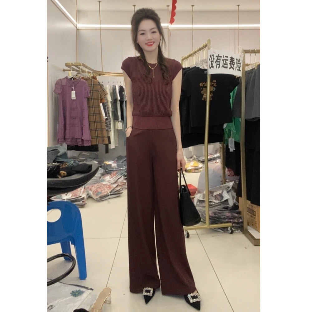 2025新款时尚气质显瘦两件套套裤