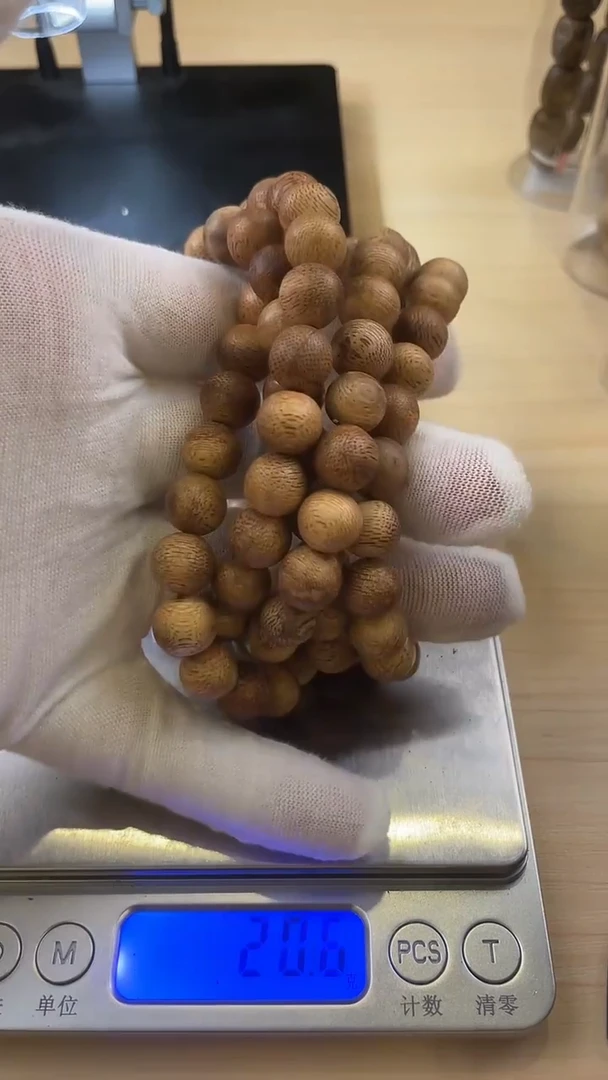 沉香手串土沉香黄油格1.0圆珠多圈HG101