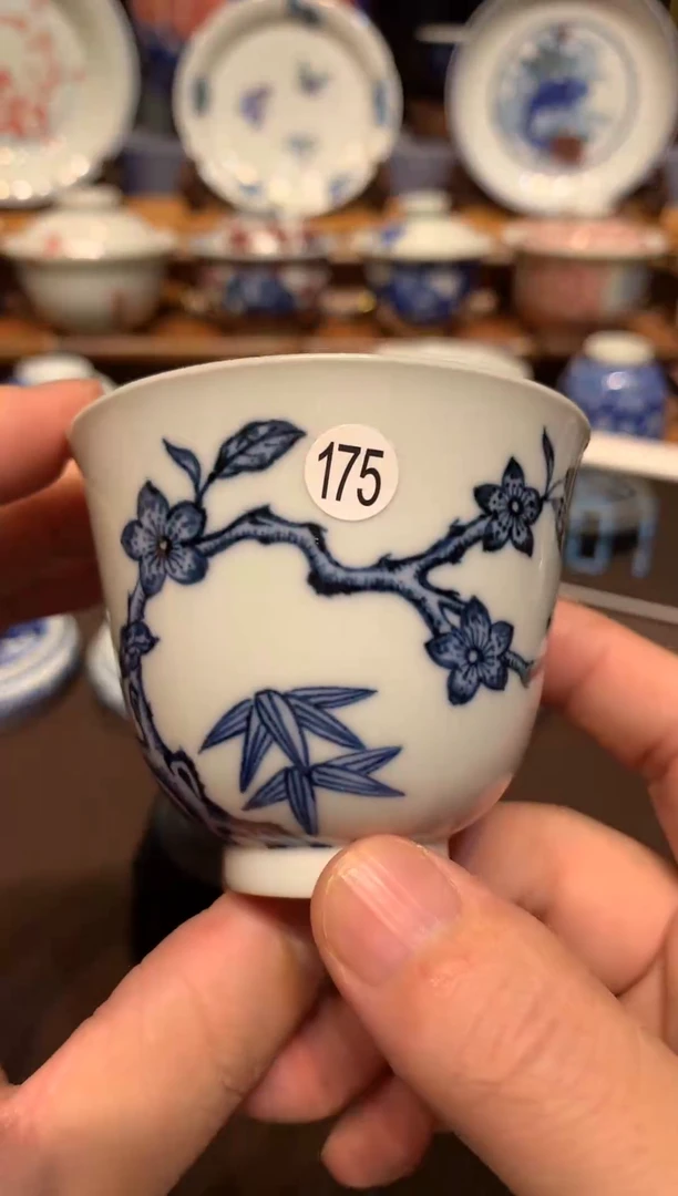 谦*175青花杯子qh102