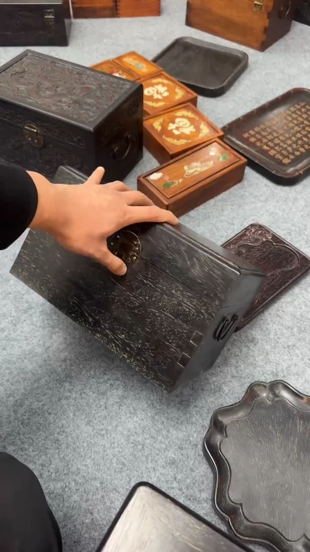 木紫檀花梨木一物一拍素箱子30公分