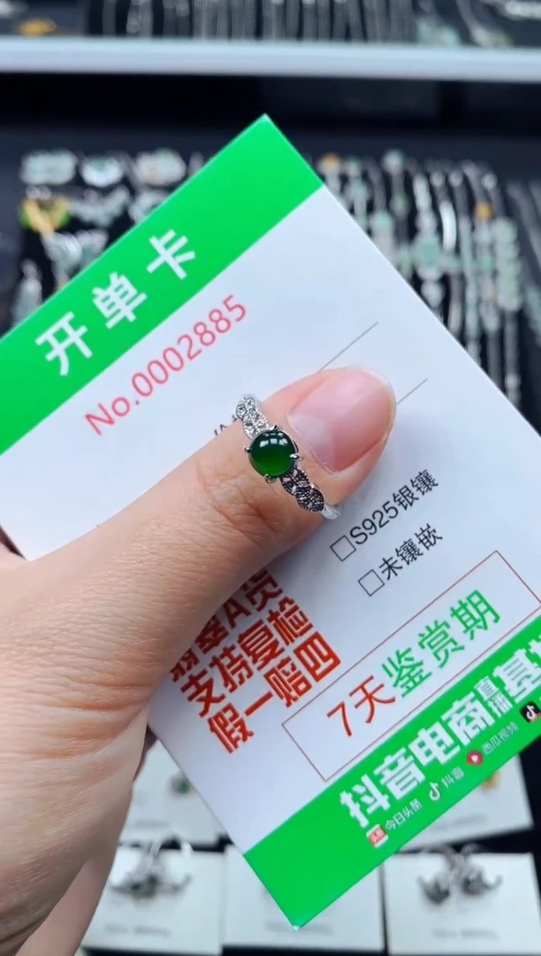 【闪购商品】翡翠戒指银S925镶嵌2885