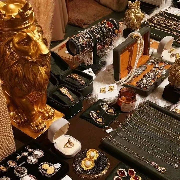 合金亚克力项链 合金项链中古饰品手工时尚气质款