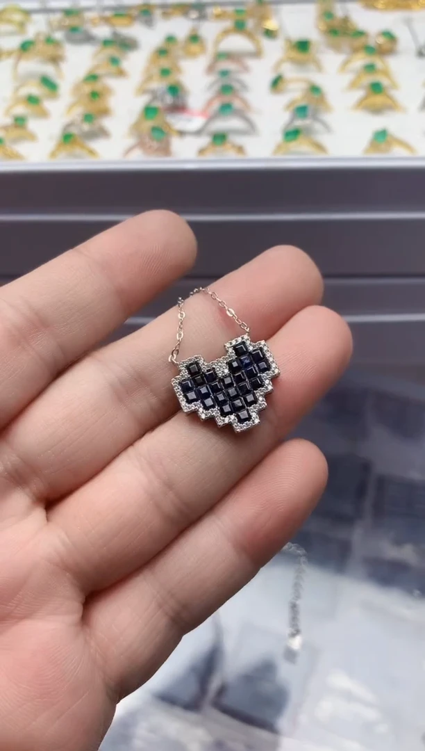 【闪购商品】蓝宝石颈饰银S925镶嵌........