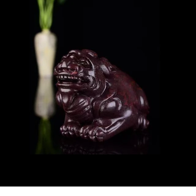 国石/老矿结晶满金沙善伯子紫貔貅把件（郑则金）/大师雕/ST1379