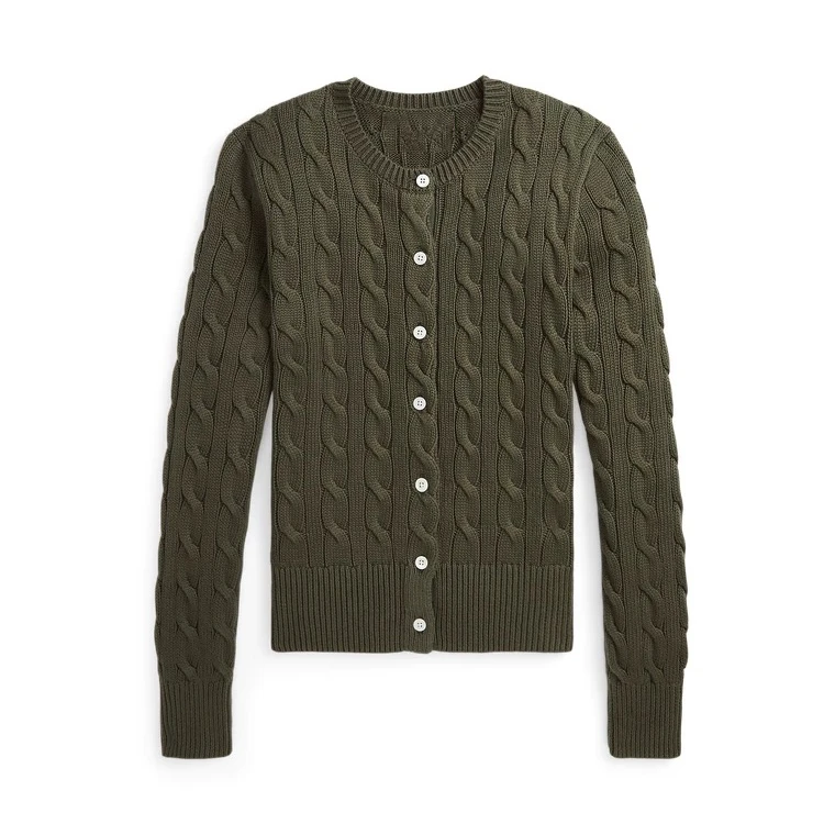 原料代工 外产100棉绞花针织开衫棉线外套