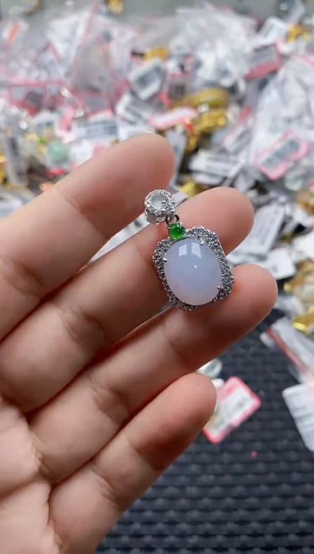 翡翠戒指银S925镶嵌888---10