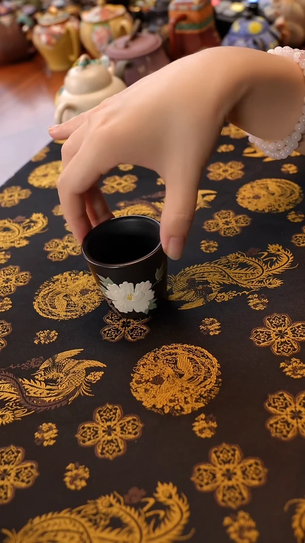 茶壶紫砂焐灰牡丹杯