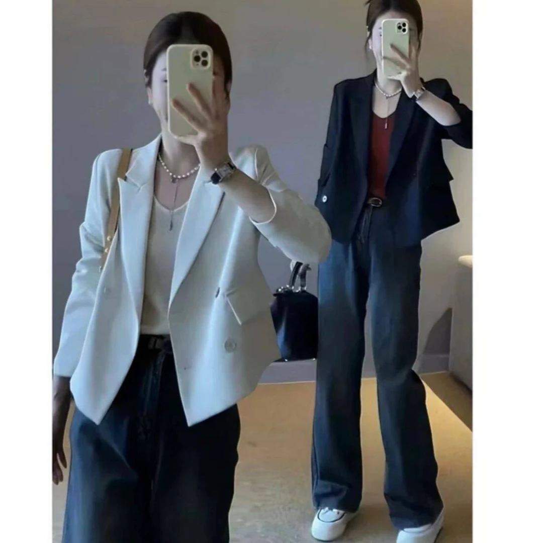 春季新款小西服短款外套纯色显瘦上衣韩风网红百搭宽松小个子爆款