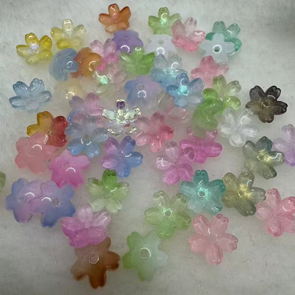 {美姐}10mm立体琉璃小樱花DIY50颗材料包