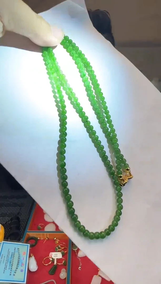 颈饰未镶嵌和田玉卡4小米链