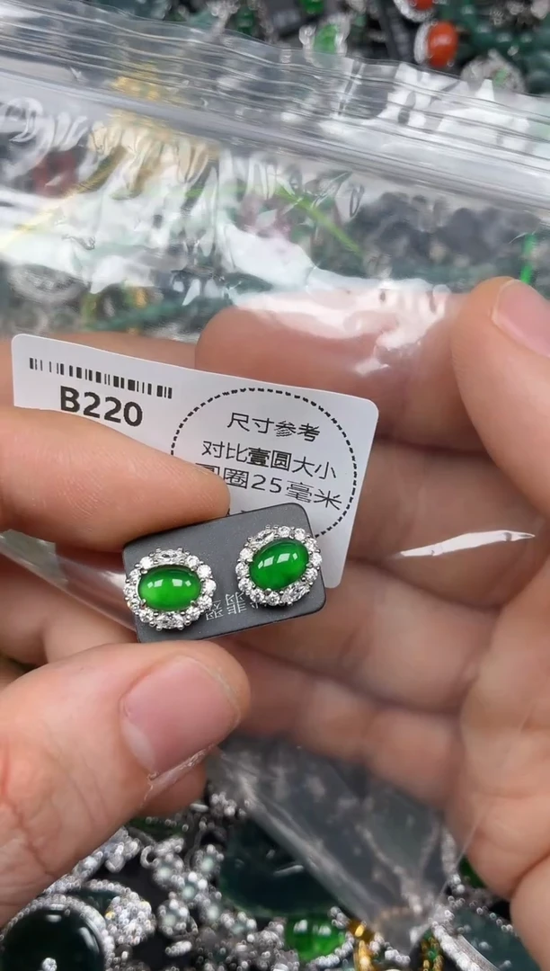 颈饰未镶嵌翡翠B220耳钉