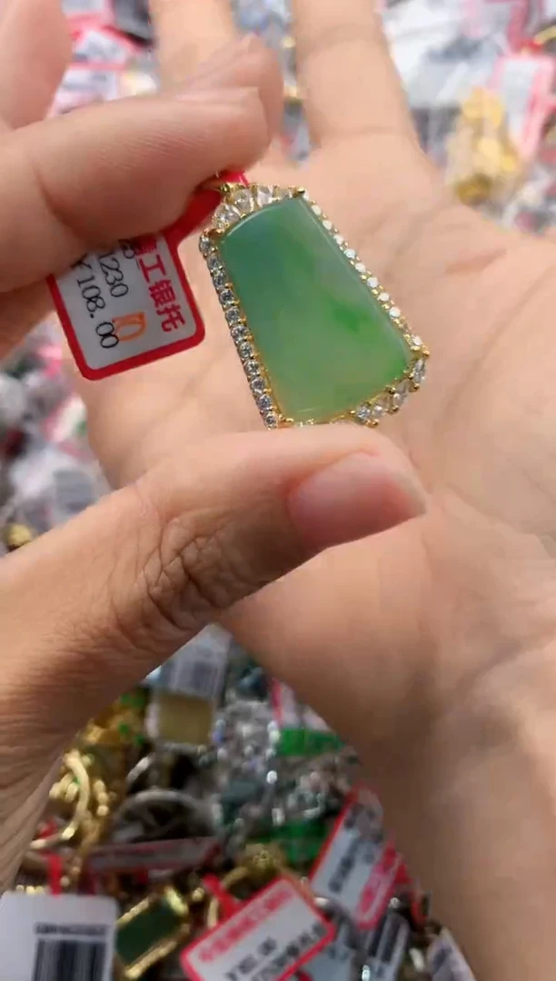 银S925镶嵌戒指翡翠111            2