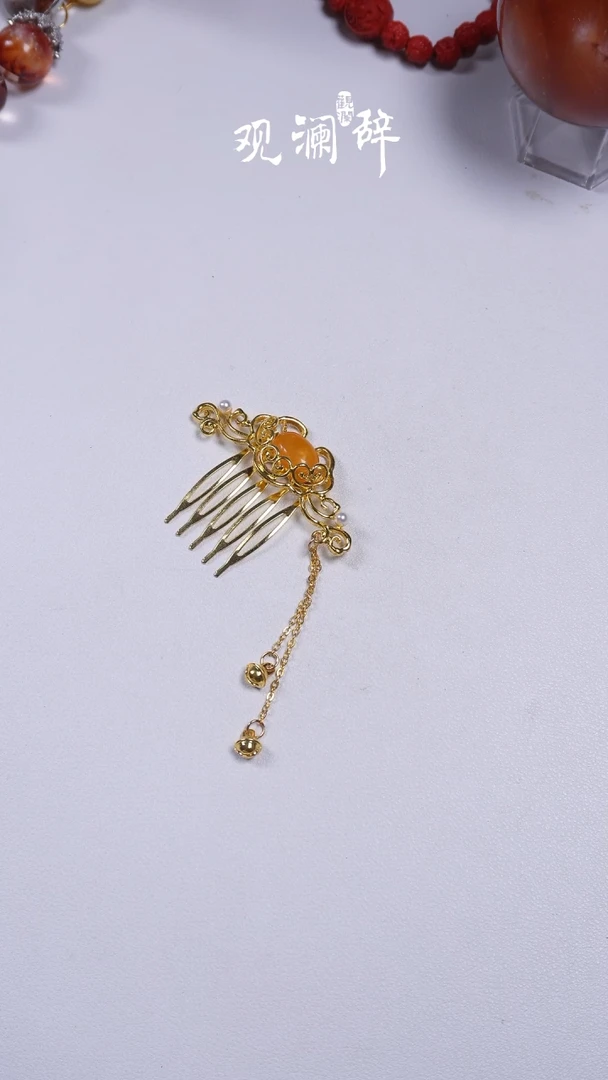 【闪购商品】发饰发簪未镶嵌蜜蜡发夹