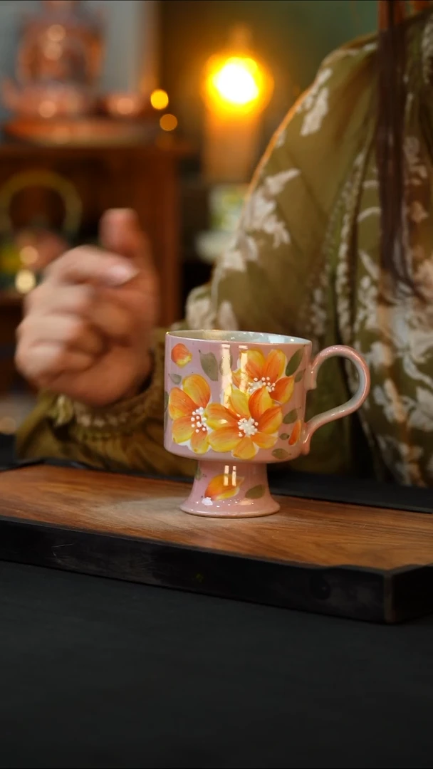 杯手绘心瓷陶瓷浮力