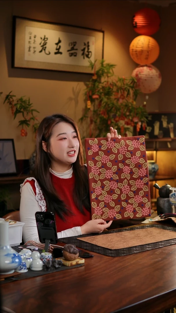 【闪购商品】织绣绣球花长大号茶席C款