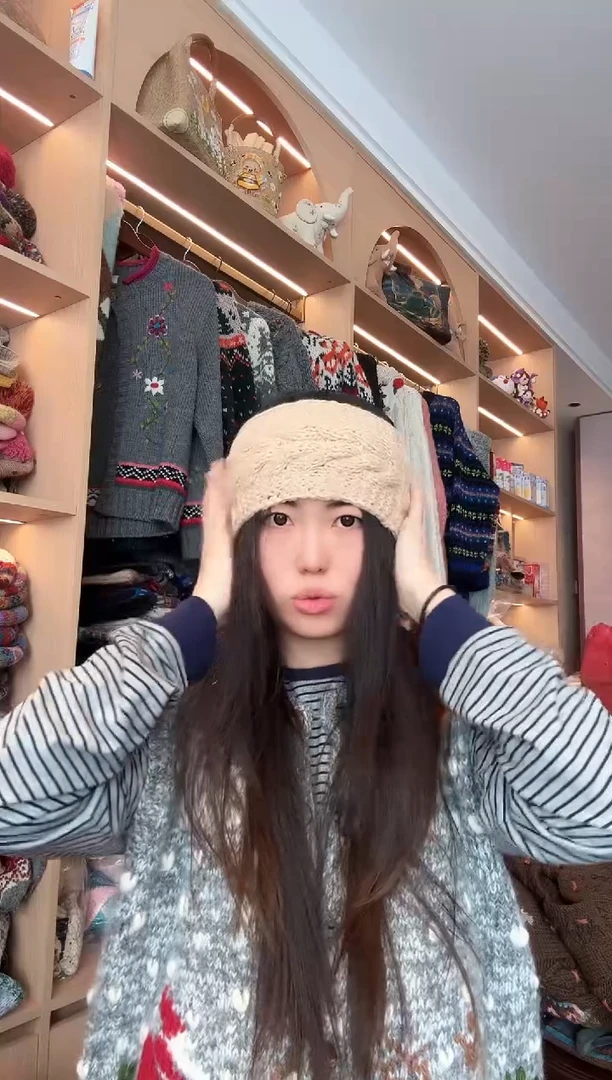 羊毛浅卡其色发带